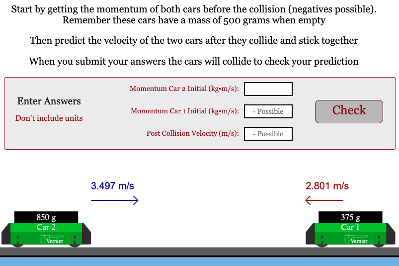 Momentum Conservation Level 4 (Head-on Collision)