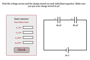 Charge Stored on Capacitors in Series Picture