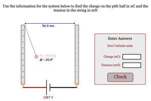 Charge on String in Electric Field